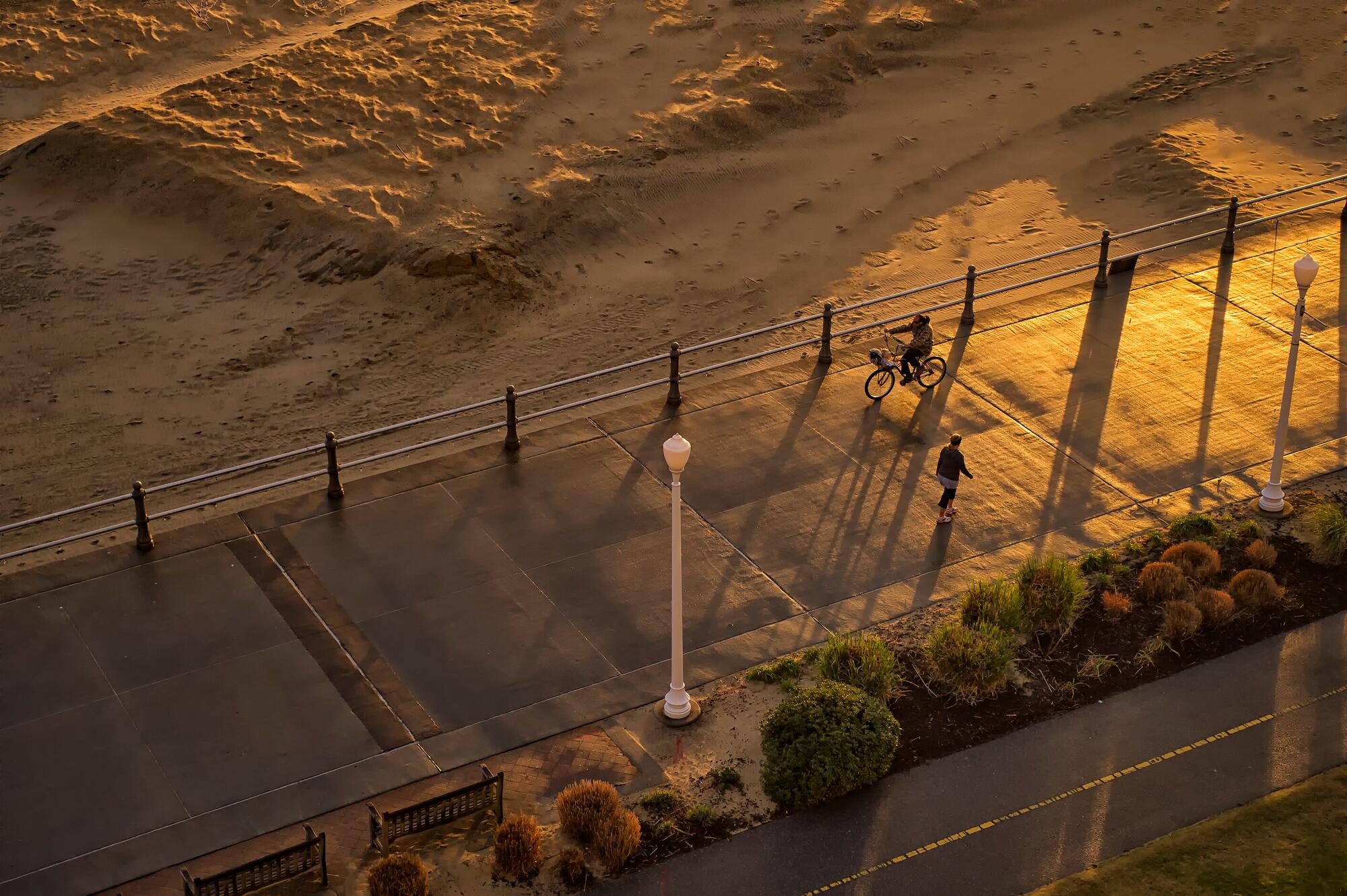 People on the street, view from above
