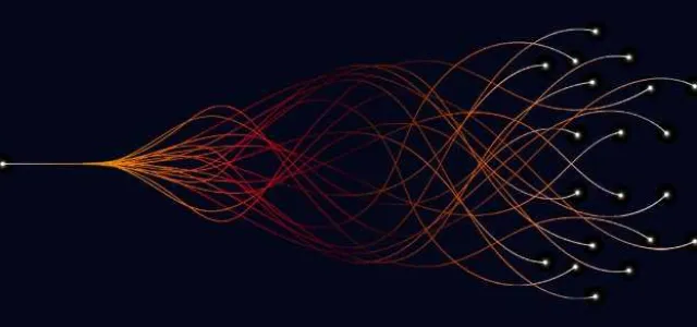 multiple lines branching from a singular point